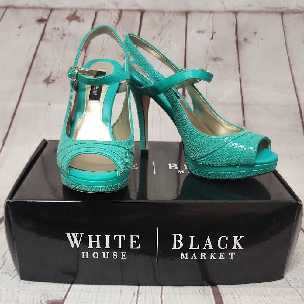 White House Black Market SIZE 6.5 Julep Color Tami Peep-Toe Heels
